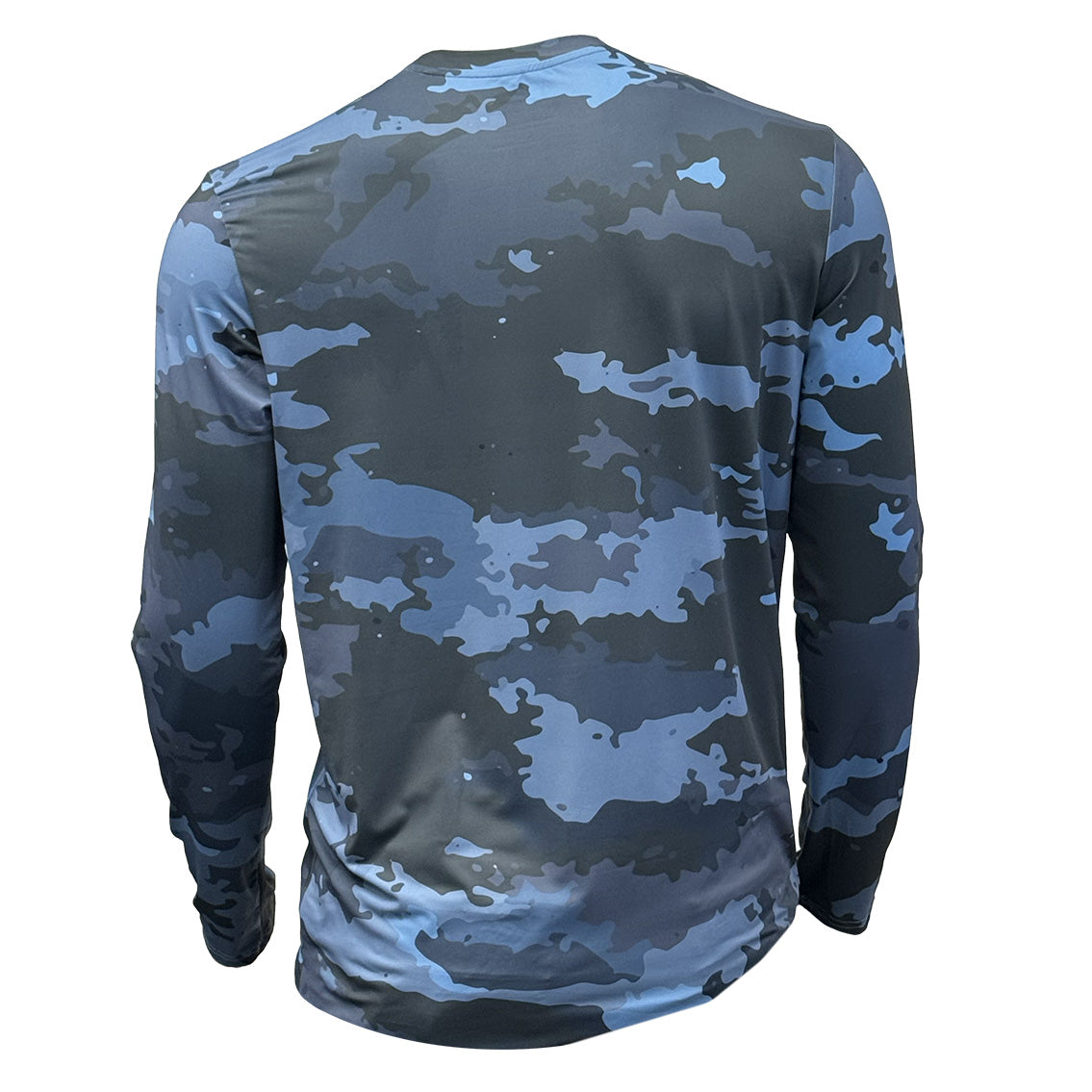 Blue Camo Long Sleeve Performance Fishing Shirt XLarge